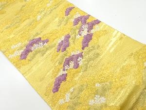 リサイクル　じゅらく帝王紫松に花模様織出し袋帯